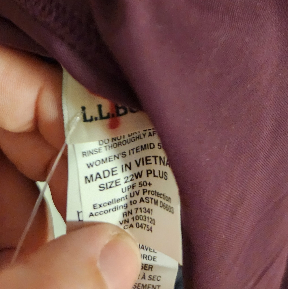 LL Bean Deep Burgundy One-Piece Swimsuit Plus Size 22 - Picture 5 of 5